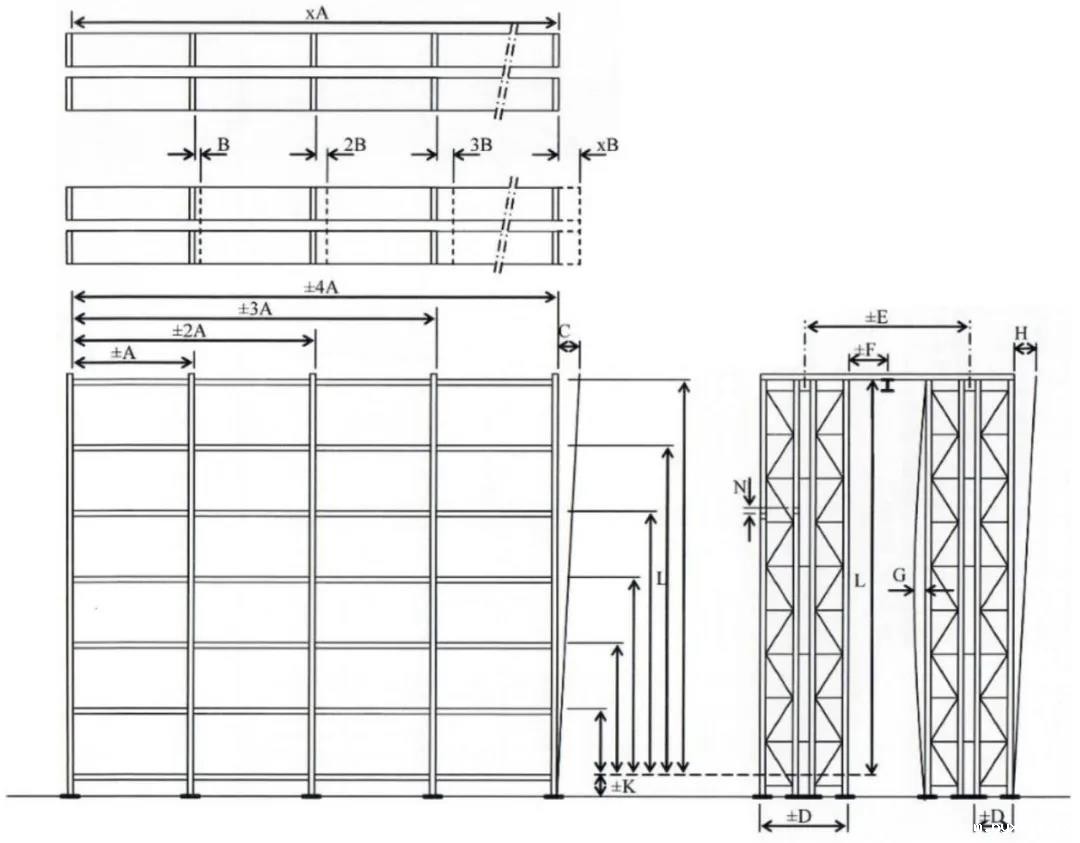 货架安装参数示意图